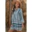 Green Collarless Flared Sleeve Bohemian Flowing Mini Dress